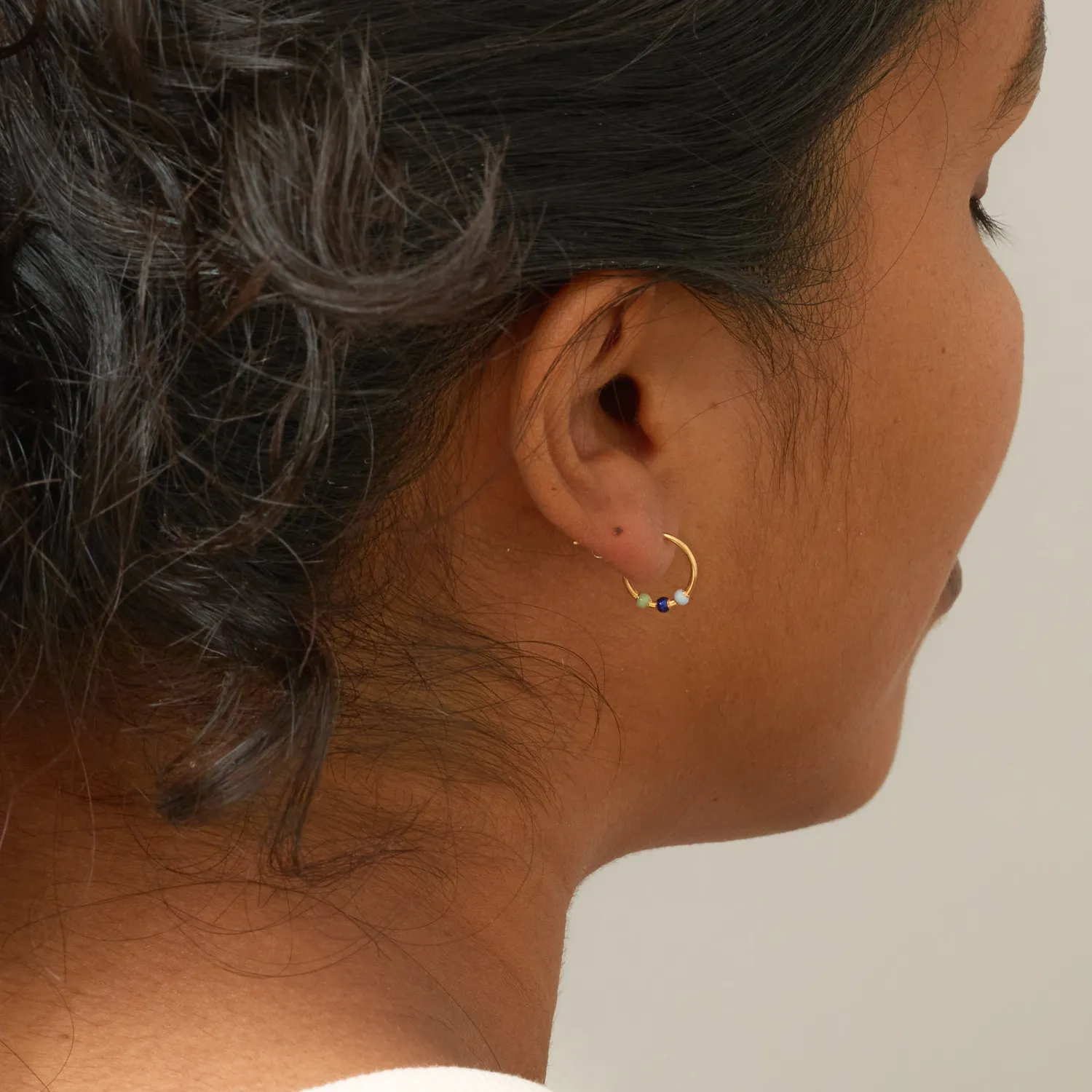 Enamel Copenhagen Lola Small hoops gull Earthtone 12 mm
