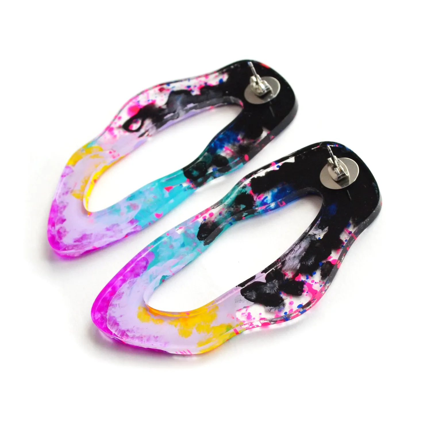 BooandBooFactory Neon Hoop øredobber studs flerfarget