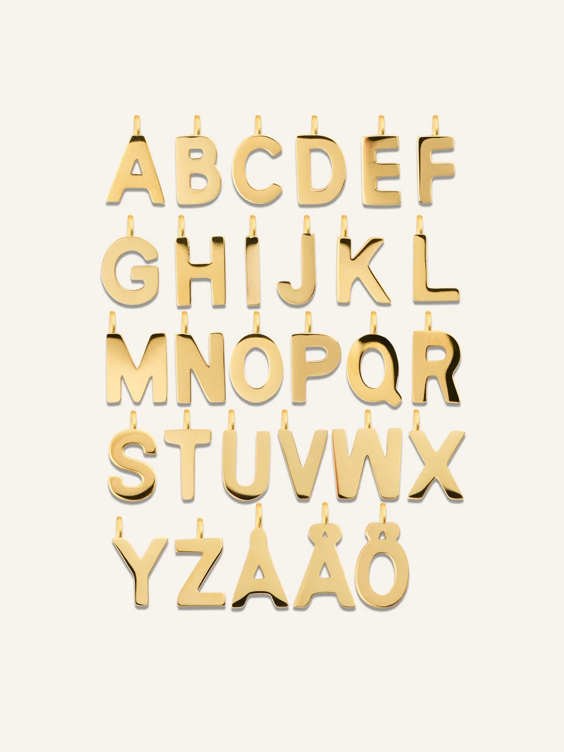 Mockberg Petite Plain Letter halskjede gull bokstav A