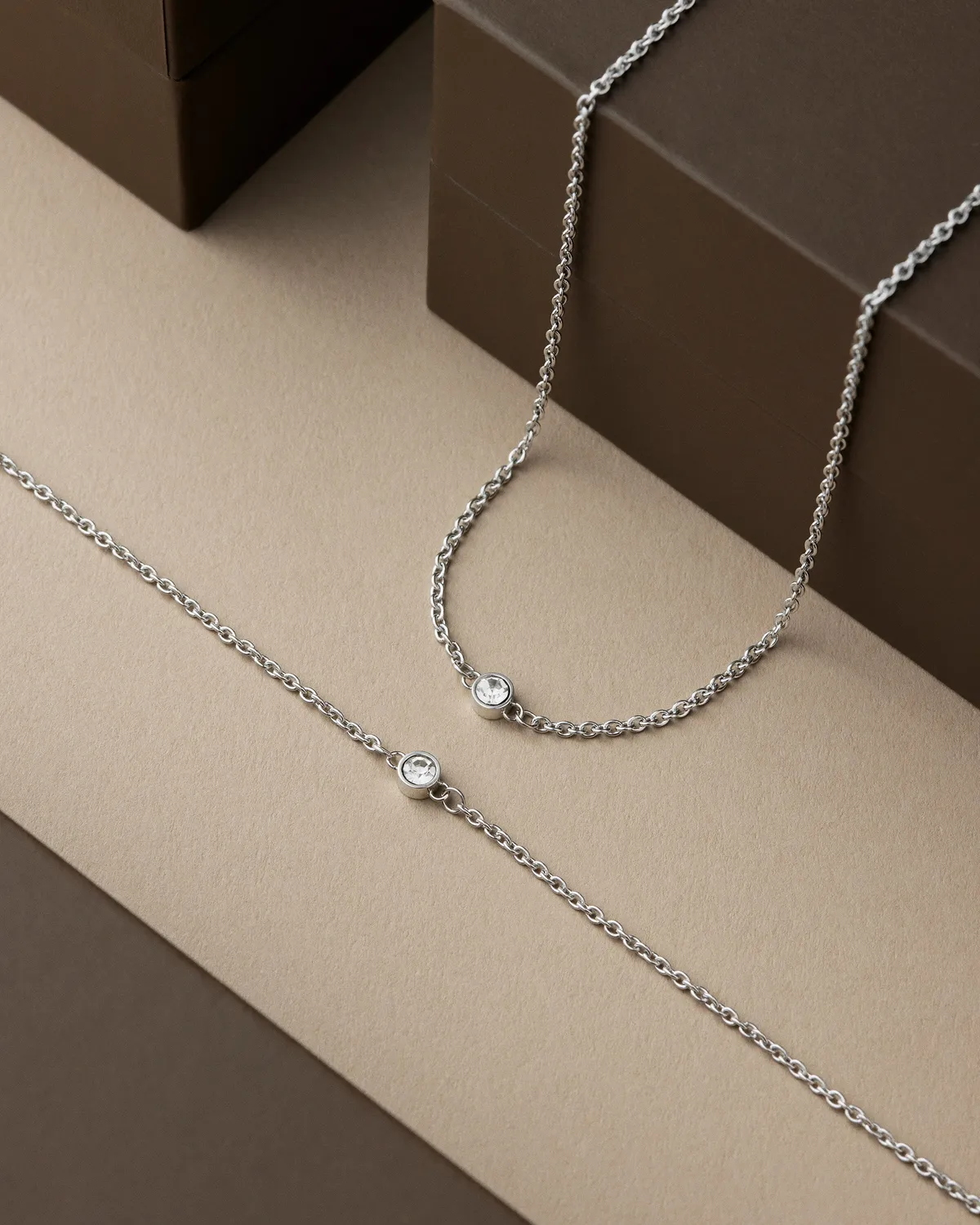 Mockberg Thin Sparkle Combo smykkesett sølv 2 deler