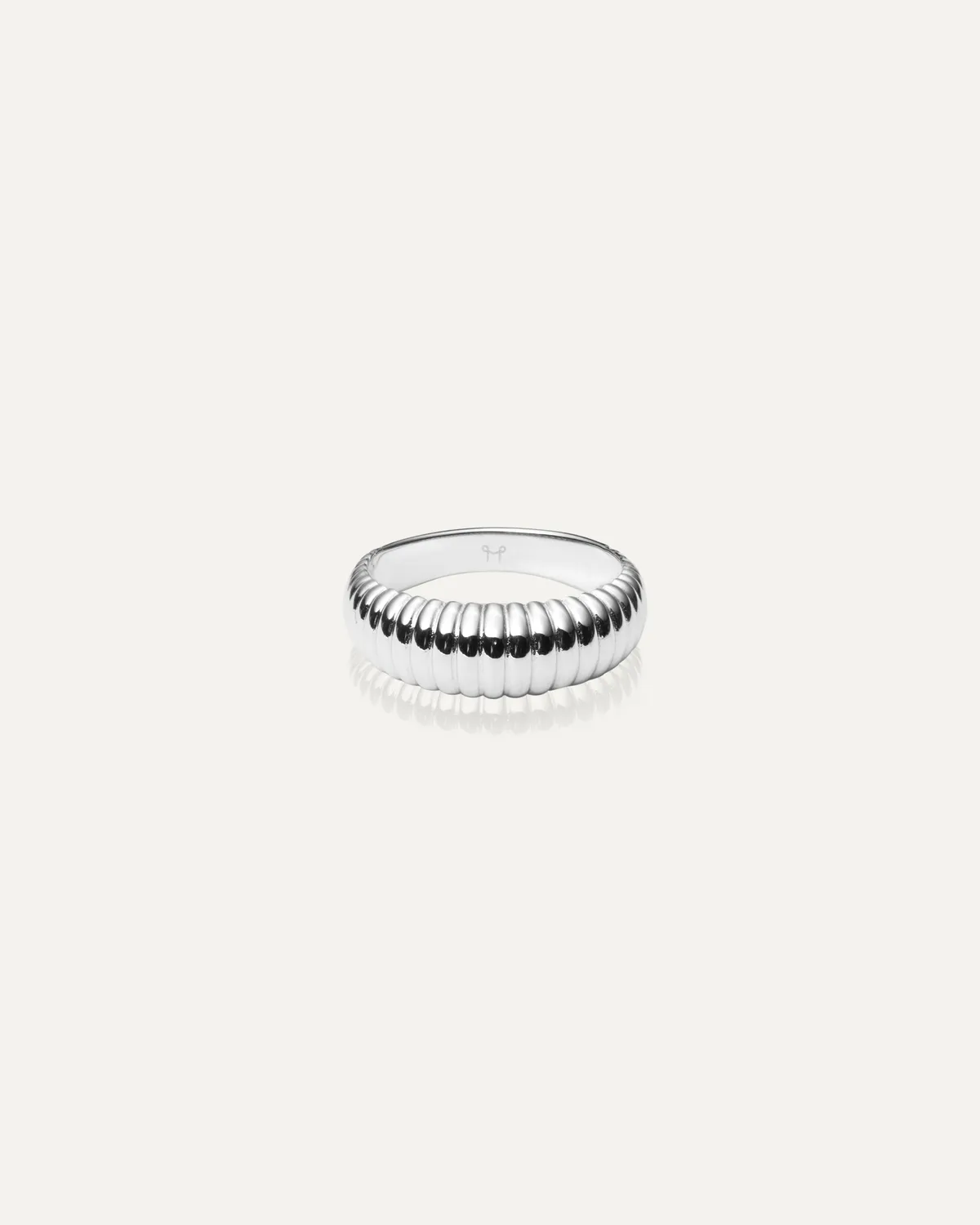 Mockberg Retro Ribbed ring sølv ribbet