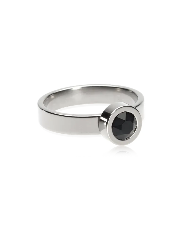 Blomdahl Grand Bezel ring svart titan black 16-19 mm