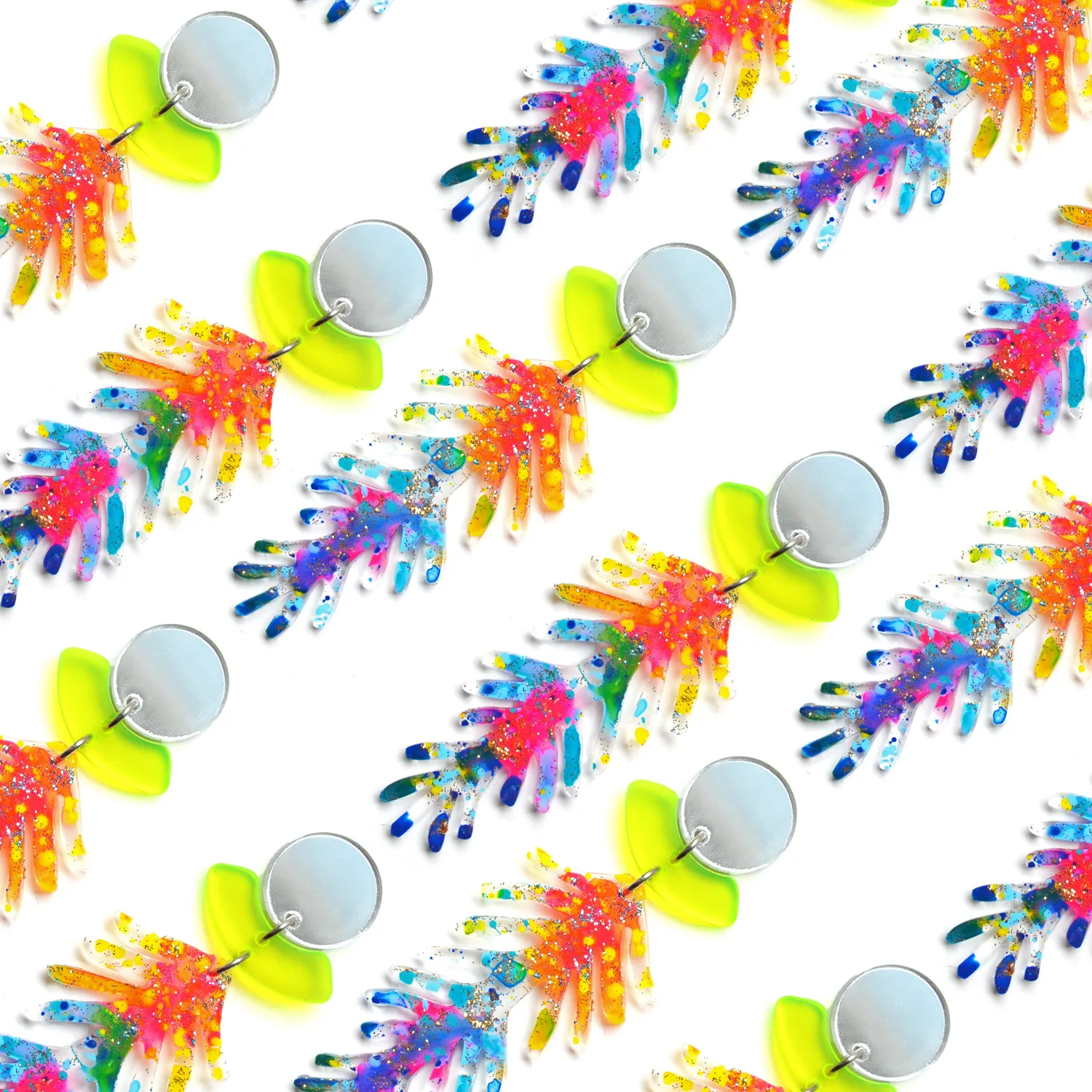 BooandBooFactory Branch øredobber akryl neon ombre