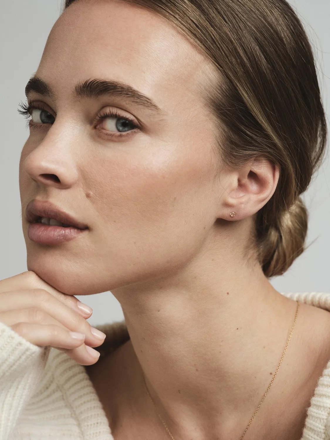 Mockberg Jolie Champagne Small Studs øredobber gull 3 mm