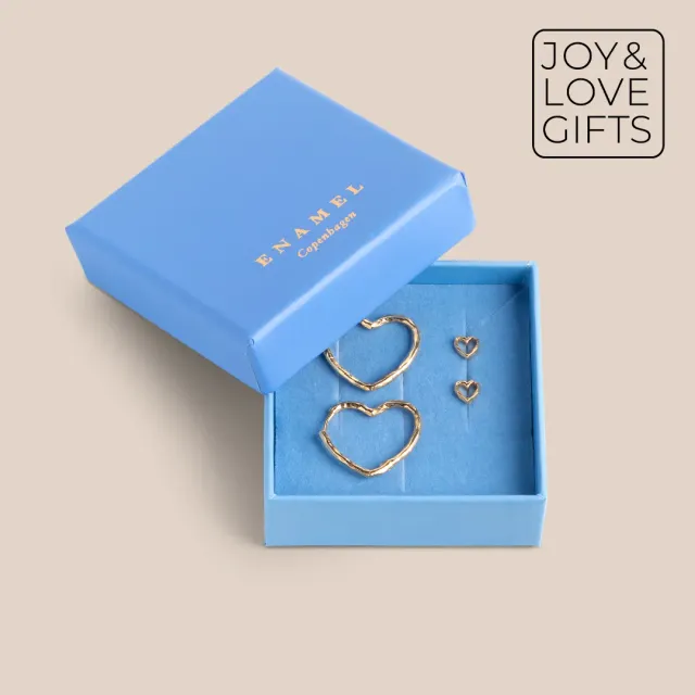 Enamel Organic Heart Duo gavesett hjerte gull