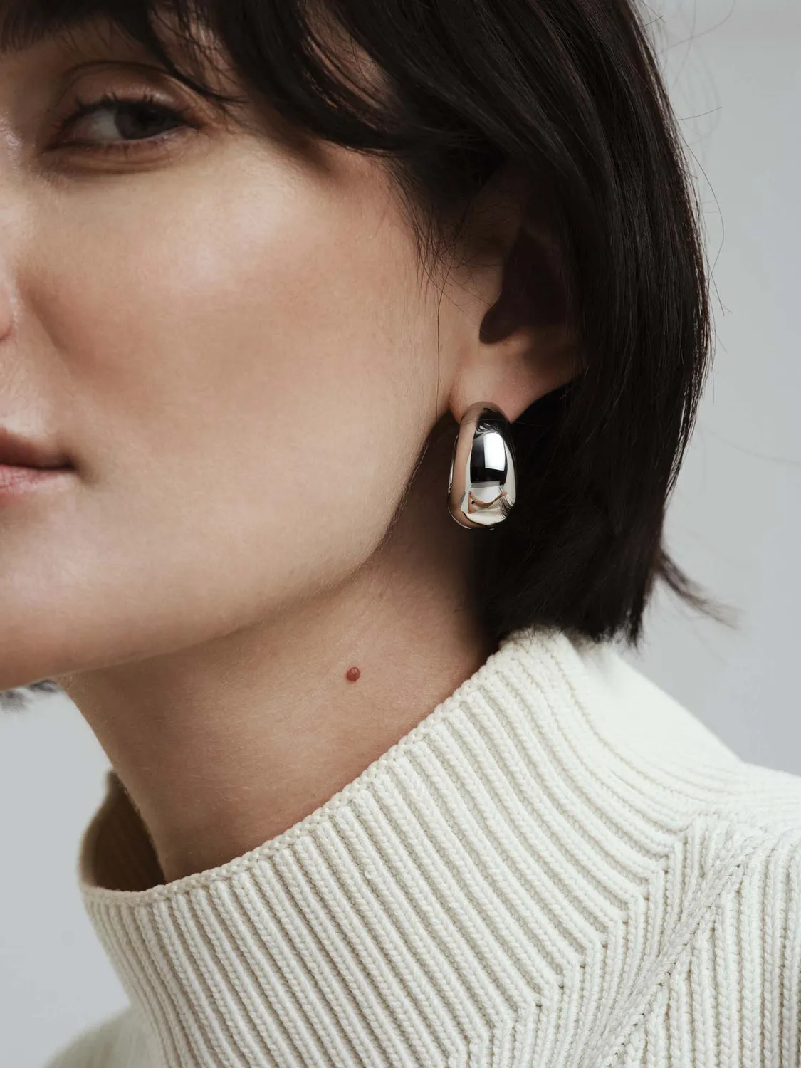 Mockberg Aura Bold Hoops øredobber sølv 25 mm