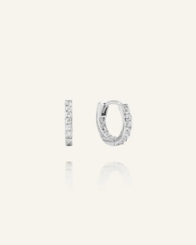 Mockberg Sparkle mini hoops sølv 11 mm