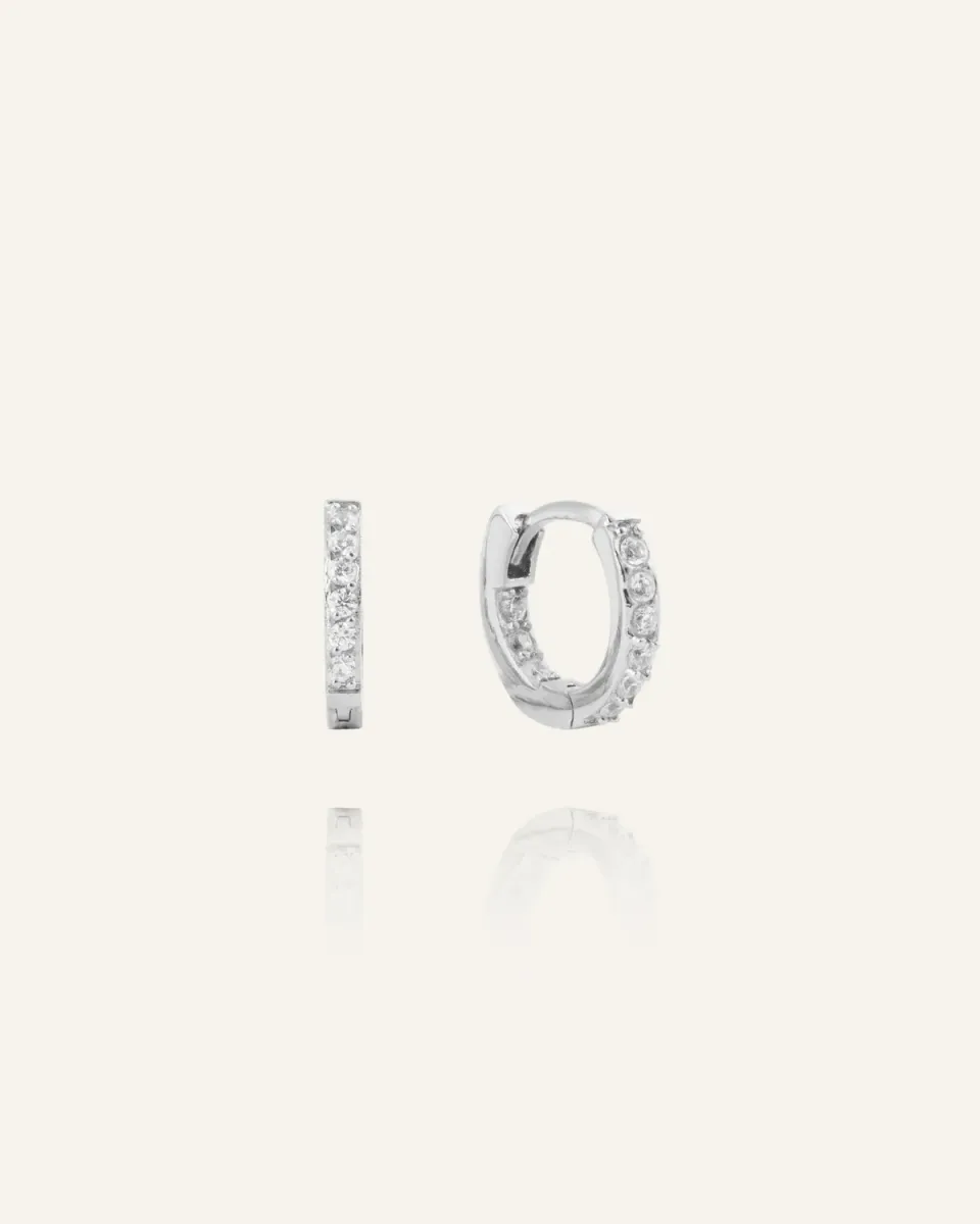 Mockberg Sparkle mini hoops sølv 11 mm