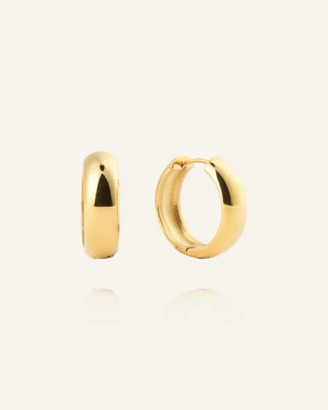 Mockberg Brave Medium Hoops øredobber gull 20 mm PVD