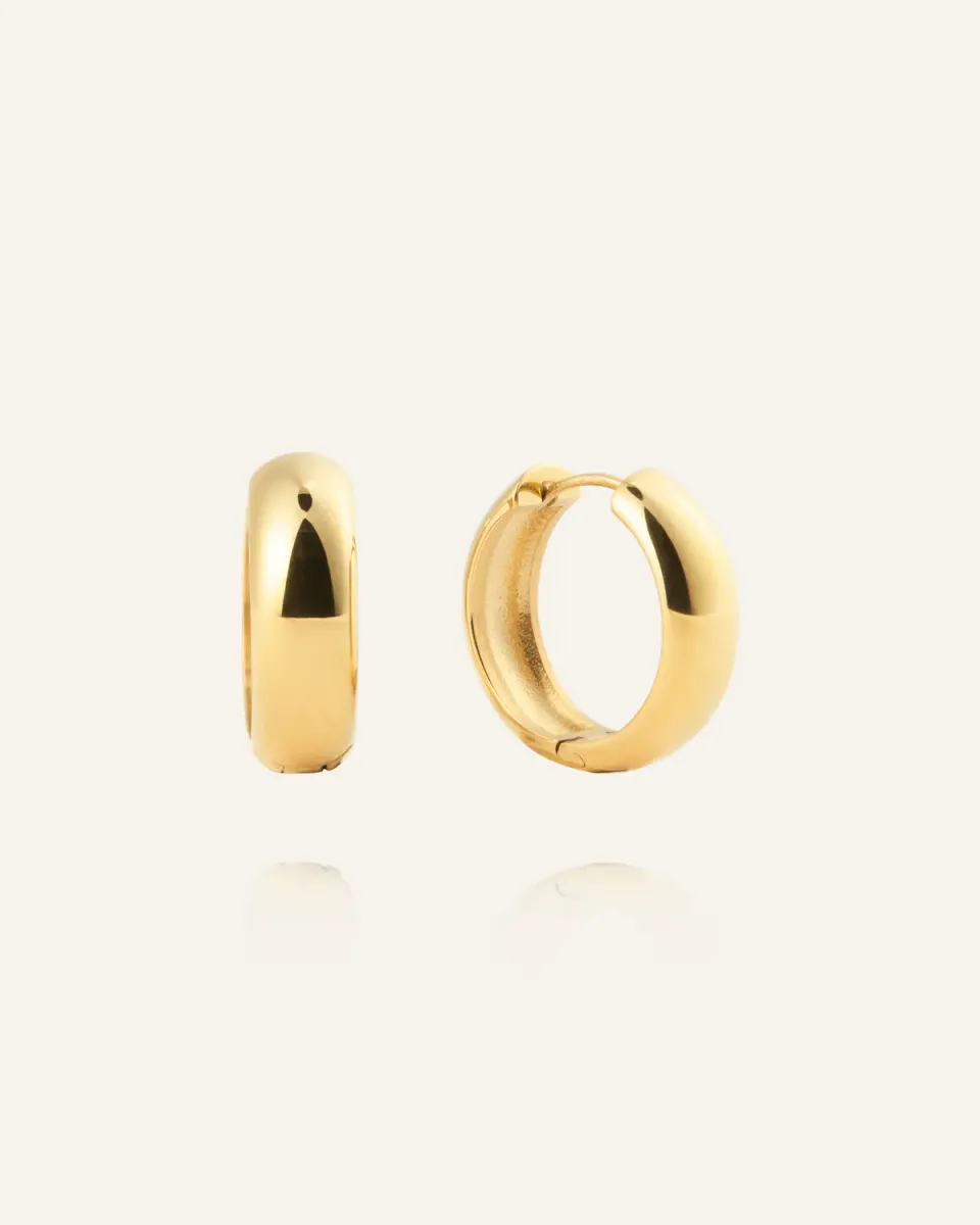 Mockberg Brave Medium Hoops øredobber gull 20 mm PVD