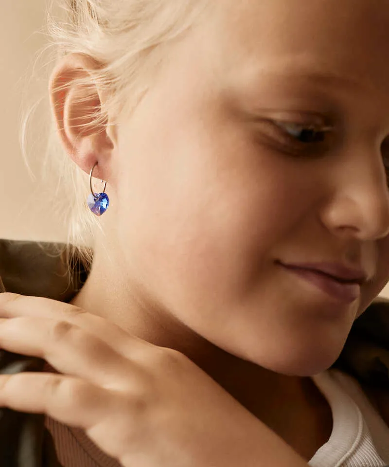 Blomdahl Ear Ring Pendant Heart øredobber safir 14 mm