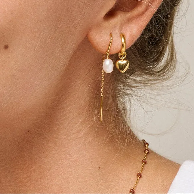 Enamel Copenhagen Amore hoops gull 20 mm hjerte