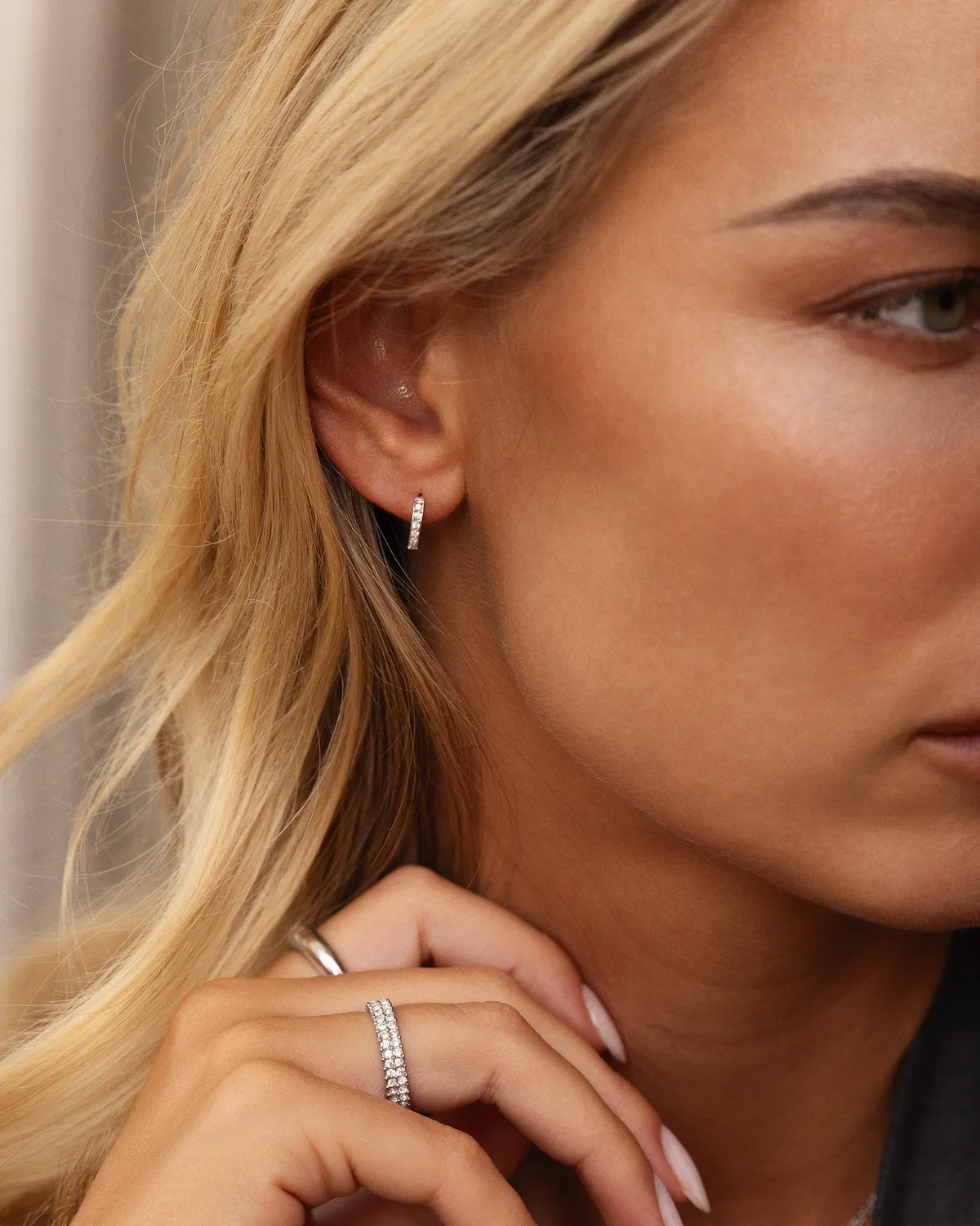 Mockberg Sparkle mini hoops sølv 11 mm