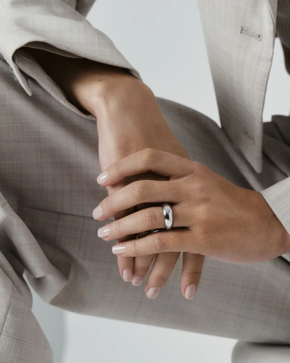 Mockberg Bold ring sølv 50 bred vanntett