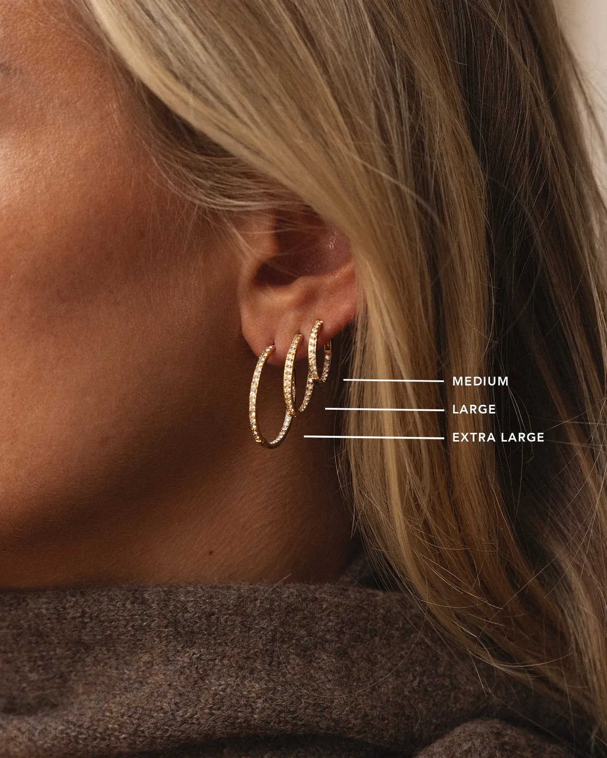 Mockberg Sparkle Large Hoops øredobber gull 20 mm