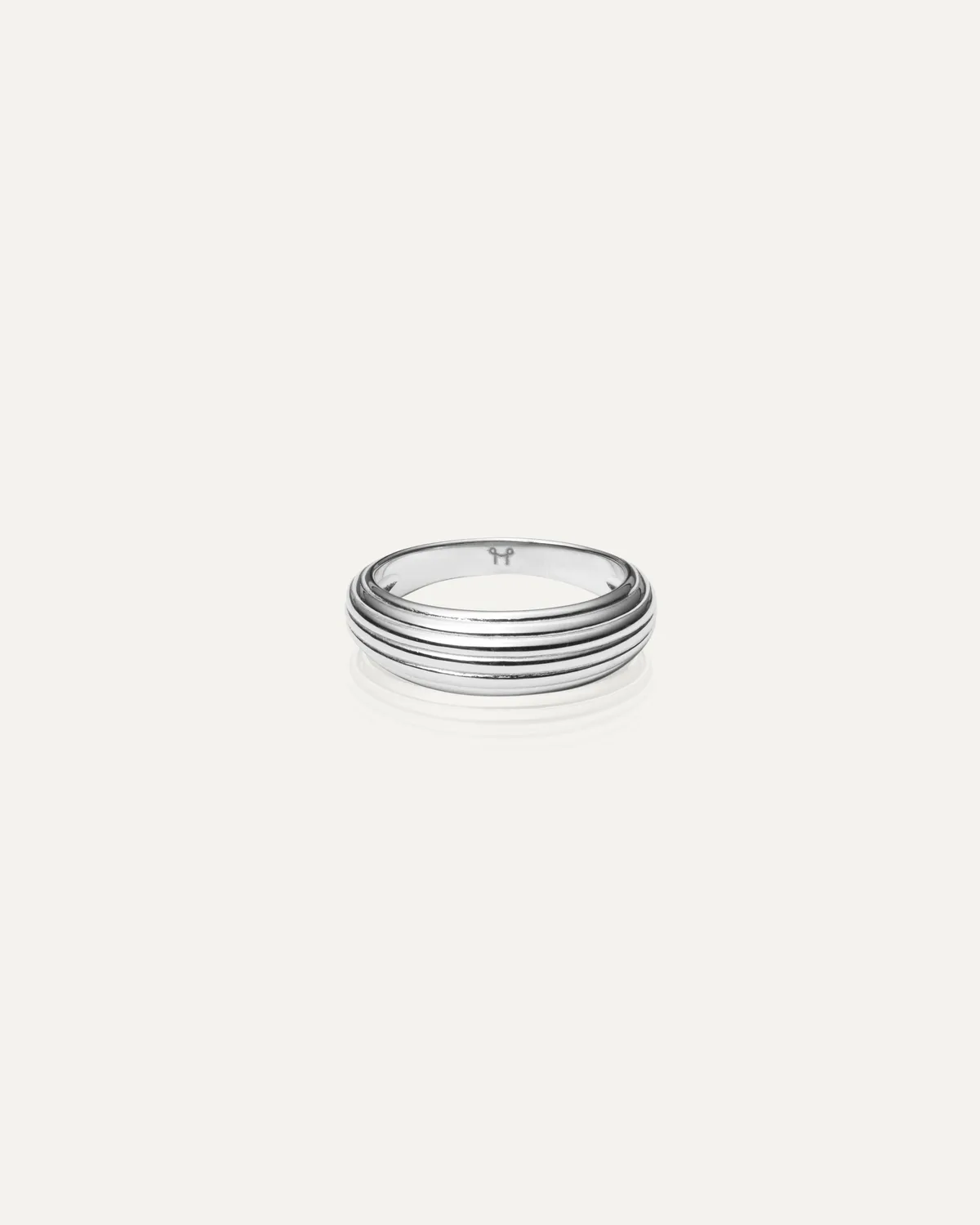 Mockberg Edge Ribbed ring sølv stål