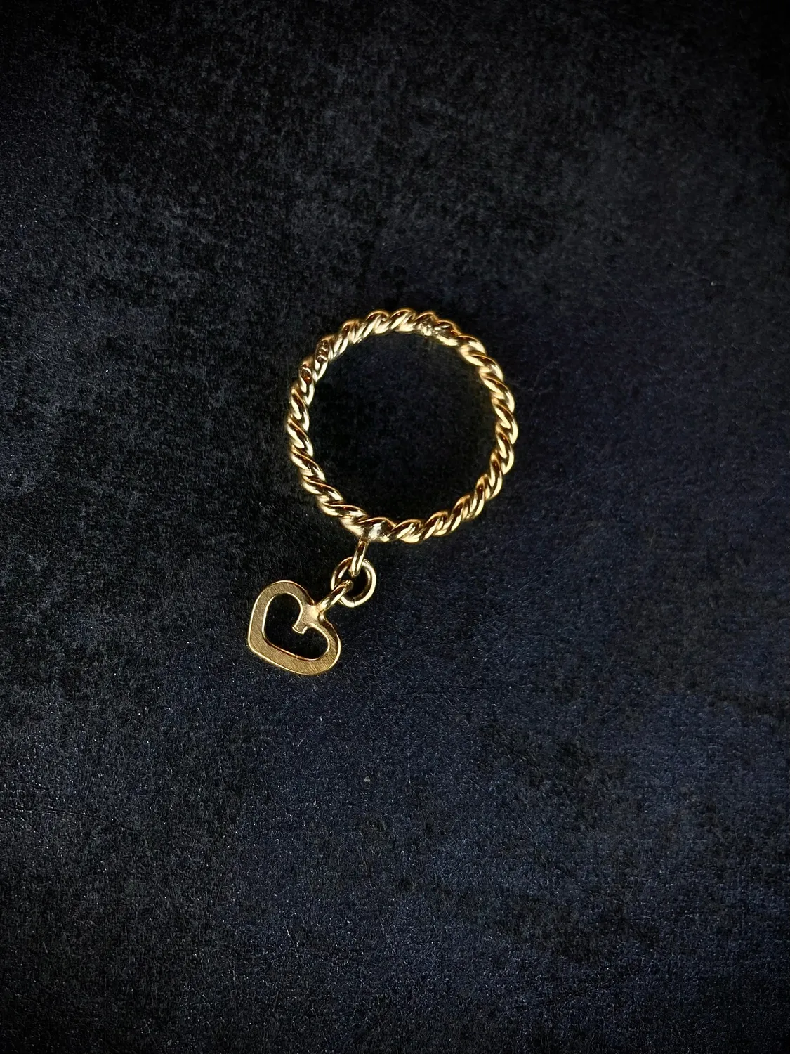 Sivia Åpent hjerte ring med charms sølv str 52