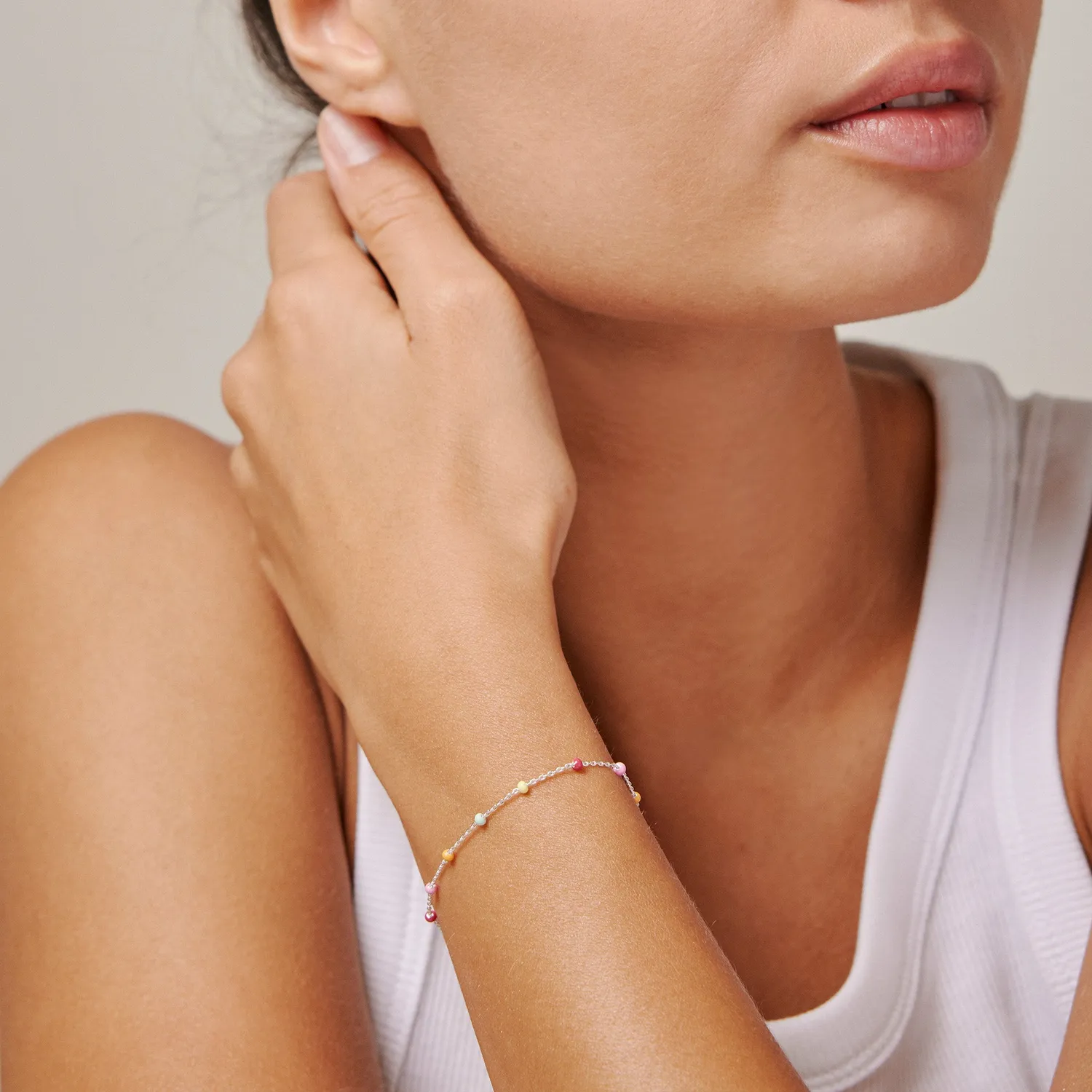 Enamel Lola Refined armbånd 15,5+2 cm rainbow