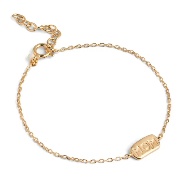 Enamel Mom armbånd gull 15+3 cm