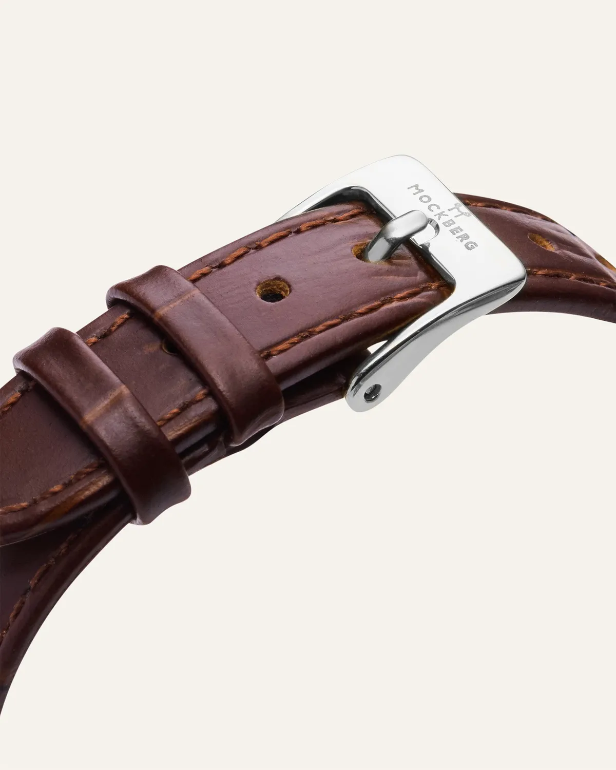 Mockberg Timeless klokkereim brunt lær 212 mm