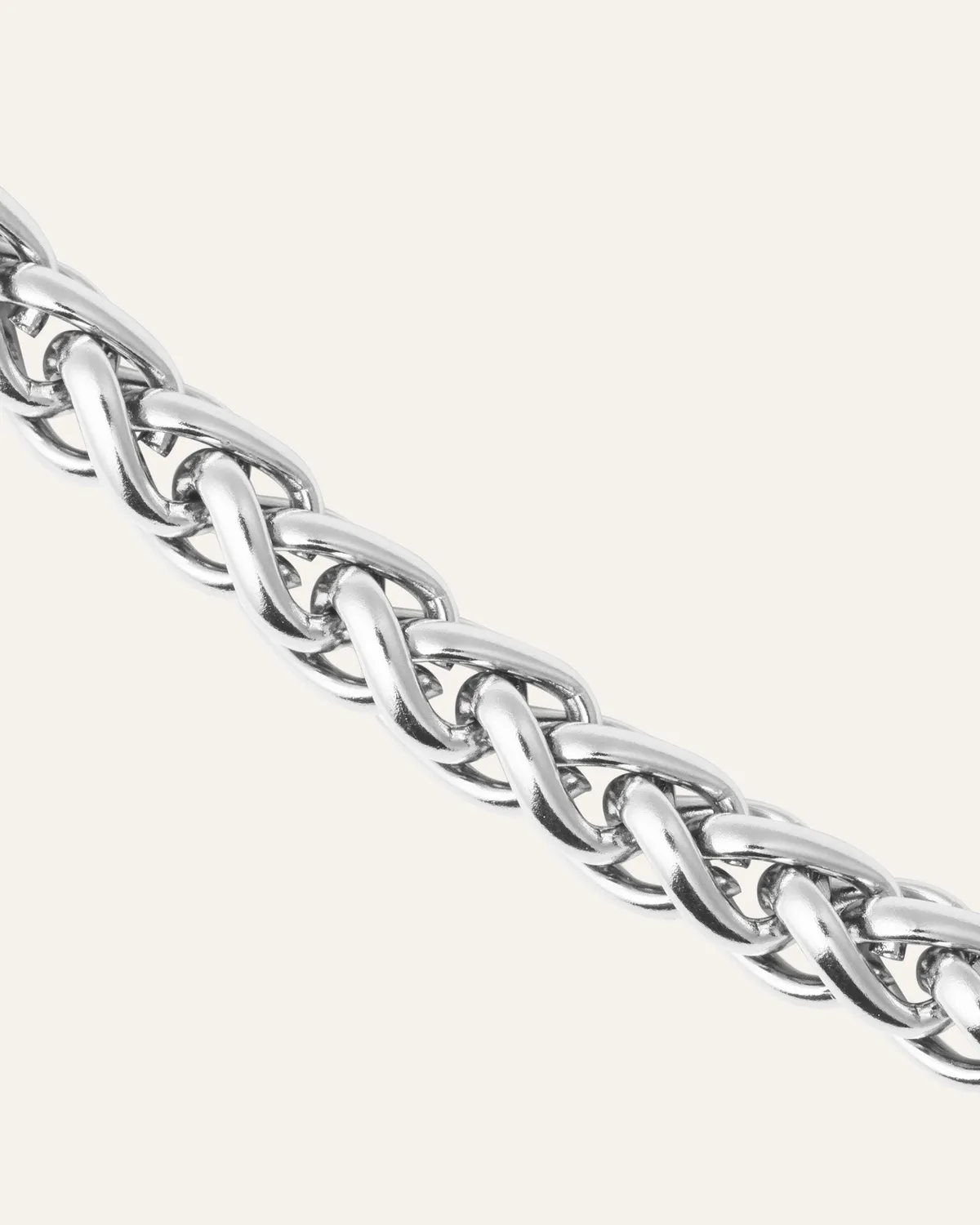 Mockberg Rebel Chain armbånd sølv flettet stål
