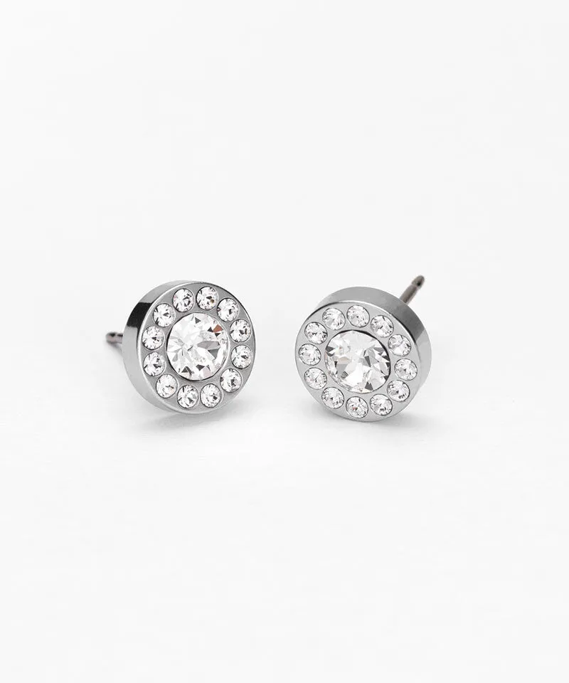 Blomdahl Brilliance Halo øredobber 8 mm sølv Crystal