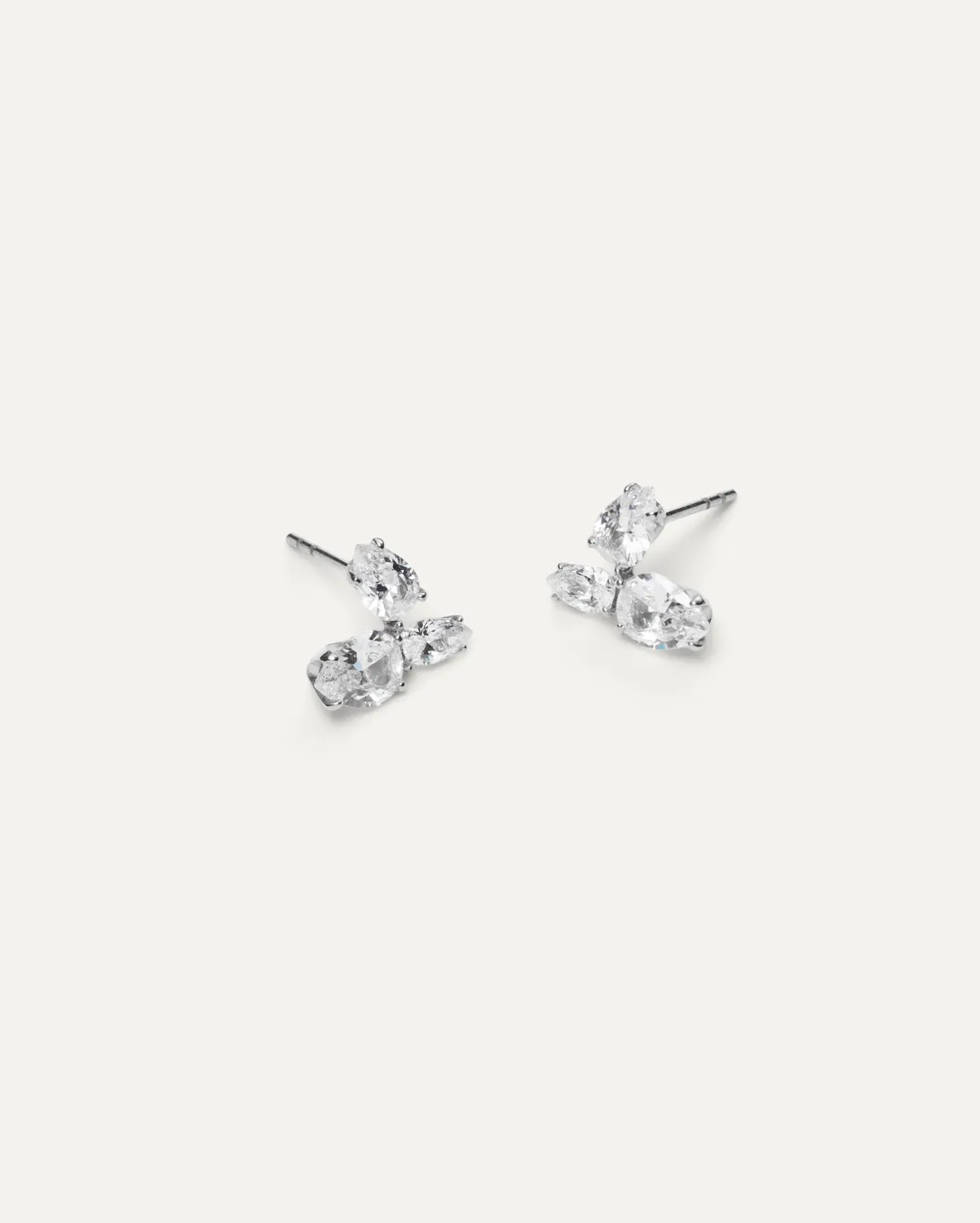 Mockberg Fleur Steel Studs øredobber sølv 11 mm zirkonia